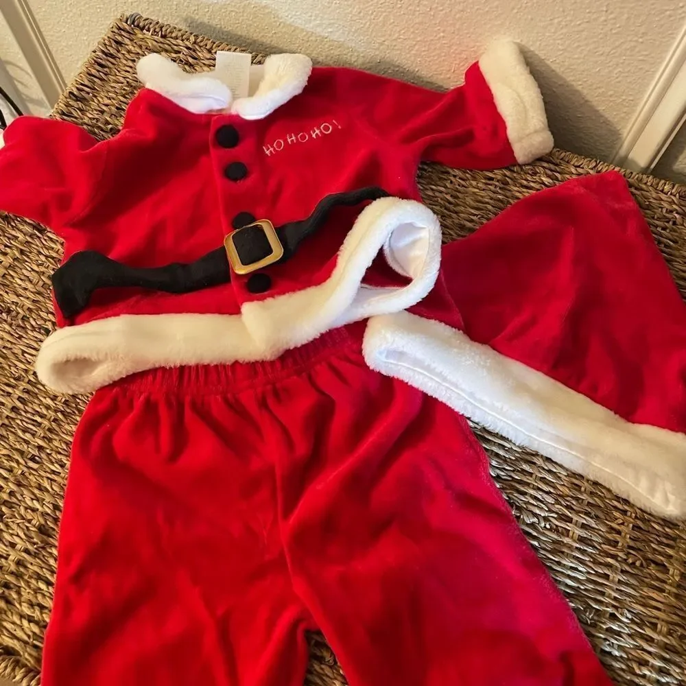 New Born Baby Works Santa Outfit Ho Ho Ho 0-3 Months